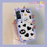 Jjlingji เคสสำหรับ VIVO V23E 4G V23E 5G Y75ลายการ์ตูนลูกบอลถ่านหินขนาดเล็กความคิดสร้างสรรค์สีสันสดใสน่ารักเลนส์กล้องถ่ายรูปแบบนิ่มมอนสเตอร์น้อยเคสซิลิโคนโปร่งใสกันกระแทกแบบใสง่าย