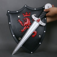 2PCSset 1:1 Cosplay Children Prop Lion Shield Golden Sword PU Weapon Movie Game Anime COS Kids Halloween Role Play Toy Model