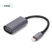 XIEGK การเหวี่ยงหน้าจอและการเล่น 10กิกะบิต อะแดปเตอร์ขยาย อินเทอร์เฟซ VGA USB C ถึง VGA 1080P สายเคเบิลจอแสดงผล การเชื่อมต่อจอแสดงผล อะแดปเตอร์สายวิดีโอ อะแดปเตอร์ USB C เป็น VGA สายแปลงคอมพิวเตอร์ ตัวแปลง USB C เป็น VGA