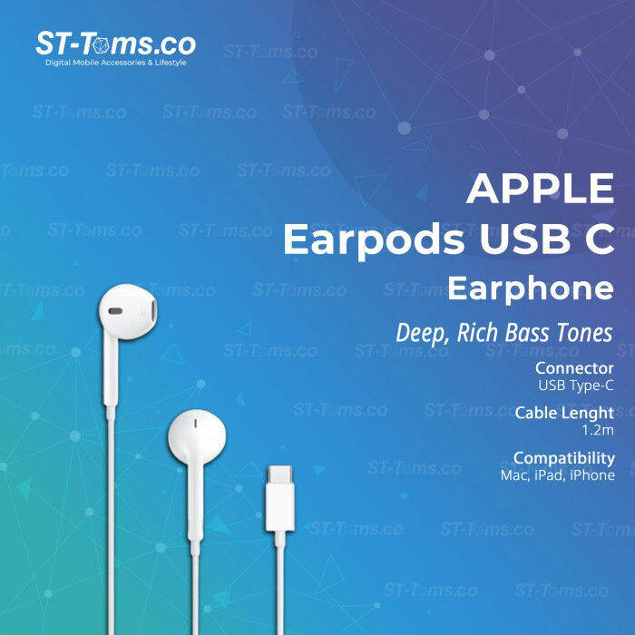 Apple Earpods Type C Earpods USB C Earphone Type C MTJY3FE/A | Lazada ...