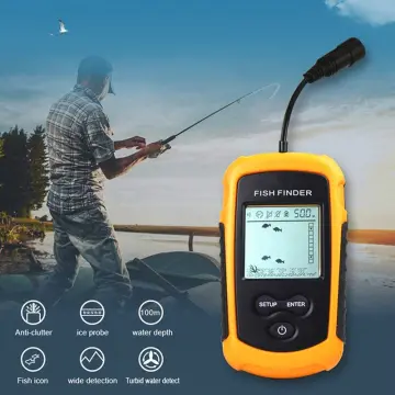 Portable 3.5 Lcd Fish Finder Outdoor Fishing Sonar Sensor Fishing Finder Alarm  Fish Detector Depth Locator