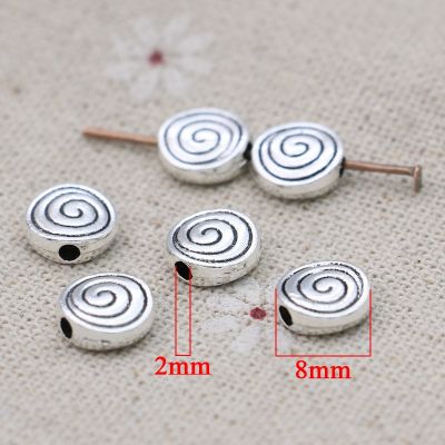 20pcs Antique Silver plated Swirl Spacer Beads for Jewelry Making Bracelet Accessories DIY Handmade Findings 8x3mm DIY accessories and others