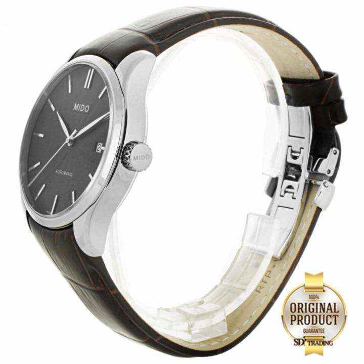 mido-belluna-ii-automatic-mens-watch-สายหนัง-รุ่น-m024-407-16-061-00-silver-black