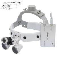 2.5X/3.5X Dental Binocular Loupes White/Black Headband 3W LED Medical Dentistry Headlight Head Examination Lamp