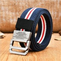 SupSindy Busana Kasual Pria Belt Double Ring Gesper Kanvas Sabuk Desainer Mewah Jeans untuk Wanita Sabuk Nilon Kualitas Tinggi