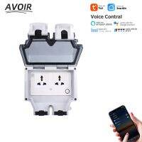 Avoir Universal Electrical Sockets Tuya Wifi Waterproof Socket Cover IP66 Outdoor Wall Power Outlets Smart Home Appliance 220V Ratchets Sockets