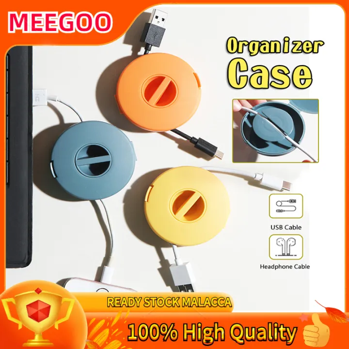 Multifunction USB Cable Storage Box Portable Cable Winder Box Rotatable