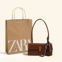 ✿ Zara◎ ใหม่2023แพ็กเกจฤดูใบไม้ผลิแฟชั่นคุณภาพสูงดีที่สุดนายใบเบิกไหล่เดินทางผ้าพันคอผ้าไหมและถุงบรรจุภัณฑ์ของเขา