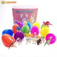 Easter Basket Stuffers Tricky Tyrannosaurus Colorful Easter Eggs with Toys Inside for Kids for Party Favors Child Gift