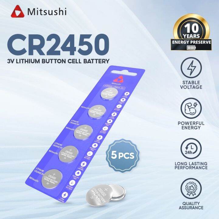 Mitsushi CR2450 3V 5pcs. Lithium Button Cell Battery Lazada PH