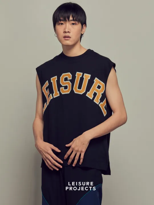 (LEISURE PROJECTS) LEISURE VARSITY OVERSIZE SLEEVELESS T-SHIRT เสื้อแขน ...