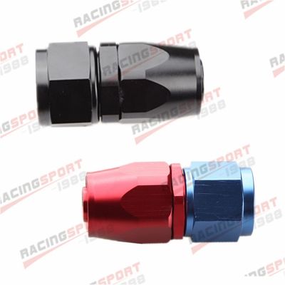 AN16 AN-16 Straight Swivel Fuel Oil Gas Line Hose End Fitting Adapter Black/RED-BLUE