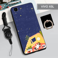 X5L เคสสำหรับ VIVO นุ่ม/เคสโทรศัพท์ X5M คลุมทั้งหมดกล่องทาสีป้องกันการตกป้องกันรอยขีดข่วนฝามีที่ถือวงแหวนโทรศัพท์และเชือก