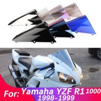 ☈Yamaha YZF R1 YZFR1 1998-1999กระจกบังลมรถมอเตอร์ไซค์กระจกบังลมบอลลูนคู่อุปกรณ์เสริมแฟลกเตอร์