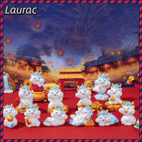 [Laurance] มาสคอตปี2024ดราก้อนเล็กๆที่มีภูมิทัศน์และขนาดเล็กตั้งโต๊ะในบ้านเรซิ่นของประดับตกแต่ง