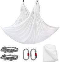 6.56หลา Aerial Silks Yoga Swing Set Aerial Yoga Hammock Kit Anti-Gravity Flying สำหรับฟิตเนสรวมถึง Daisy Chain,Carabiner