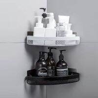 ☍▨ Strong Load-Bearing Self-Adhesive Triangle Detachable Wall-Mounted Bathroom Shelves Toilet Organizer Storage Rack