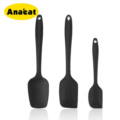 ANAEAT 3 PcsSet Baking Scraper Spatula Spoon Turner Accessories Heat Resistant Silicone Cooking Tools Baking Pastry Tools