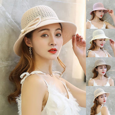 [hot]Summer Bowknot Ribbon Outdoor Sun Hats Girls Wide Brim Straw Hat Ladies Panama Caps Sun Protection Hats For Women Sun Caps New ！