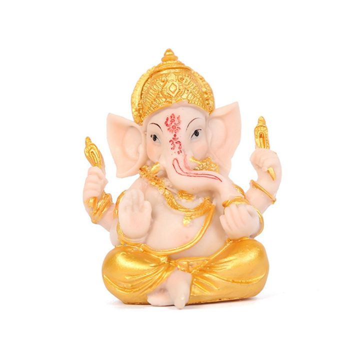 Haidianzi Gold Lord Ganesha Buddha Statue Elephant God Sculptures ...