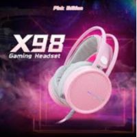 Nubwo X98 Gaming Headset หูฟังเกมมิ่ง 7.1 ไฟ LED PINK