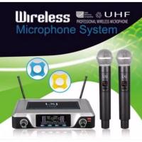 BOBO SHOP  ไมค์โครโฟนไร้สาย ไมค์ลอยคู่ UHF wireless microphone dual channal professional l มีกระเป๋าหิ้ว ยางกันกระแทกไมโครโฟน LX200