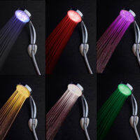 หัวห้องอาบน้ำละอองLED เปลี่ยนสีได้7สีฝักบัวมือจับสำหรับผู้ใหญ่ของขวัญวันหยุด