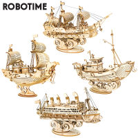 Robotime 3D Wooden Puzzle Games Boat &amp; Ship Model Toys For Children Kids Girls Birthday Gift