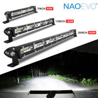 NAOEVO 7 "13" 20 "นิ้ว Led บางลำกล้อง60W 120W 180W น้ำท่วมแถวเดียว4x 4แท่ง Led สำหรับรถบรรทุก SUV ATV รถจี๊บออฟโรดแถบแสง