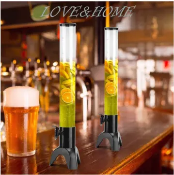 3L Beer Tower Dispenser LED Beverage Juice Drink Container Bar Party Ice  Tube