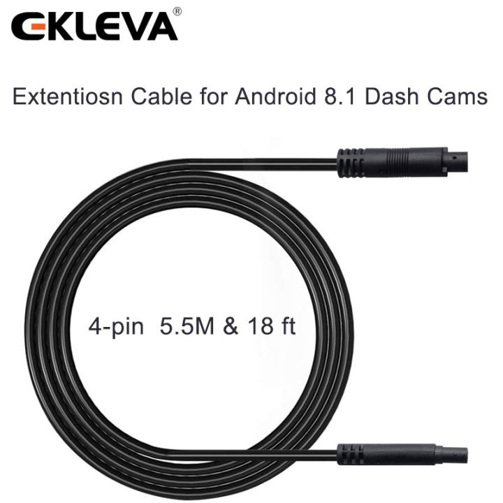 EKLEVA Extension Dash Cam Backup Camera Rear View Camera Recorder (4-pin 18ft / 5.5m) for Android Dash Cams | Lazada