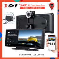 XGODY H27สัมผัส IPS ขนาด10.26 "นิ้วจอภาพ DVR รถ4K บันทึกคู่รองรับ Carplay และ Android ตัวเซนเซอร์แรงโน้มถ่วงรถยนต์ Gratis Ongkir Wifi GPS บลูทูธ