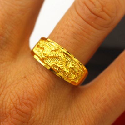 AKOKO Cincin Naga Lelaki 24k Gold Plated Jewelry Fesyen Lelaki Ring Cincin