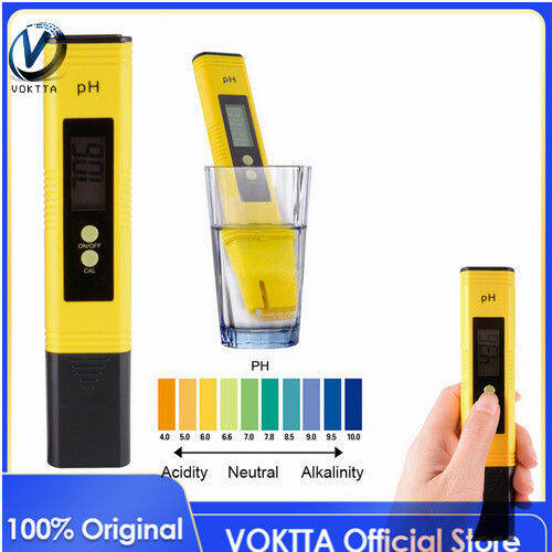VOKTTA LCD Digital Pena Penguji PH Meter, Akurasi 0.1 Kolam Akuarium