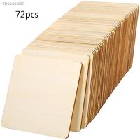 ❐▤♚ 72Pcs 7.5x7.5cm Unfinished Square Wood Slices Blank Crafts 3 x 3 Inch for Coasters Painting Writing Photo Props and Decorations