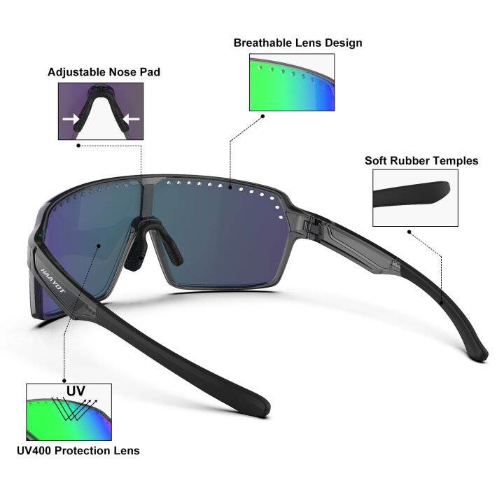 แว่นกันแดดกีฬาแว่นตาปั่นจักรยานโพลาไรซ์2023สำหรับผู้ชายเบสบอลผู้หญิงแว่นกันแดดสำหรับวิ่งตกปลาปั่นจักรยานพร้อมเลนส์3ชิ้น