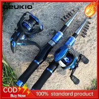 DEUKIO Fishing Rod Fishing Reel Set Ultra Short Mini Lure Rod Set Super Hard Small Sea Rod Telescopic Portable Lure Rod Full Lure Rod Fishing Rod Spinning Wheel Drop Wheel