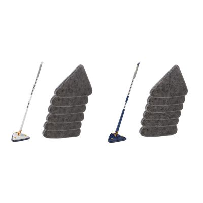 360° Rotating Adjustable Cleaning Mop, Triangle Cleaning Mop with Automatic Water Squeeze Function for Dry and Wet