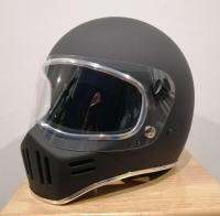 หมวกกัน​น็อค​เต็มใบ​ สีดำด้านคิ้วเงิน Model CT3 Full​ Face​ by JTM RIDERS