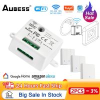 Sakelar Pintar Aubess RF/RF433 WiFi Kontrol Ganda Tuya Sakelar Cerdas Kabel Tunggal AC 85-240V Perangkat On-Off Sakelar Pintar