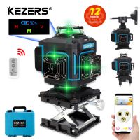 KEZERS ระดับเลเซอร์สีเขียว4D 16เส้น,1ชิ้น4000มิลลิแอมป์ต่อชั่วโมงแบตเตอรี่ลิเธียมไอออน