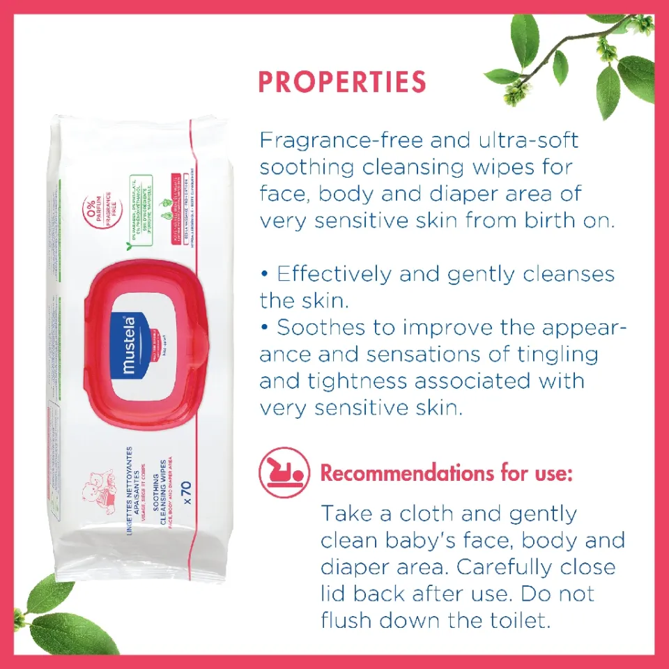 Mustela soothing best sale cleansing wipes