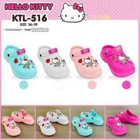 ?พร้อมส่ง?Sanrio Hello Kitty แท้?%  พื้นสูง 6 cm. รุ่น KTL516 รองเท้าผู้หญิง รองเท้าหัวโต รองเท้าทรง Crocs ไซส์ 36-39