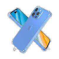 Lanyard Rope Hole Case For iphone 14 Pro Max 13 Plu Soft Clear Silicone Anti-Knock Camera Protective Clip Hook Hollow Cover  Screen Protectors