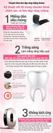 Liệu trình 14 ngày miếng dán miếng dán trắng răng anriea black tooth - ảnh sản phẩm 3