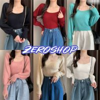 Zero shop?พร้อมส่ง? (Zero-J136) เสื้อไหมพรมแขนยาว ลุคคุณสีมากมายน่ารักำลังมา