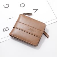 Mens Leather Wallet Zipper Small Purse Card Holder Man Carteira Masculina Couro Coin Purse Man Porte Monnaie Money Bag