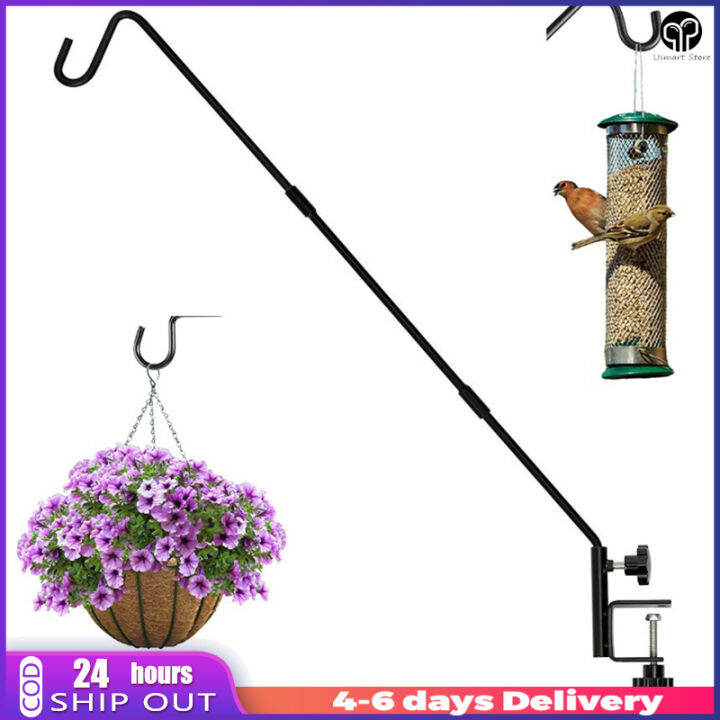 Extended Rail Hook Fence Deck Hook Heavy Duty Bird Feeder Hook Height And Angle Adjustable Plant