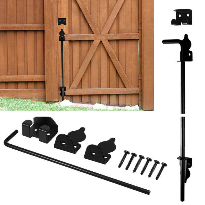 Cane Bolt Gate Drop Rod Kit 18 inch Heavy Duty Iron Gate Ground Latch