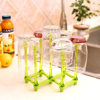 Foldable HOME Glass Cup Rack Water Mug Draining Drying Organizer Drain Holder Stand Seven Cups Home Kitchen Supplies